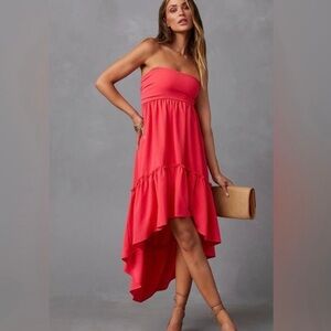 Skylar Rose,ASOS, Adorable Strapless Coral-Pink Dress,Excellent Condition,Size M